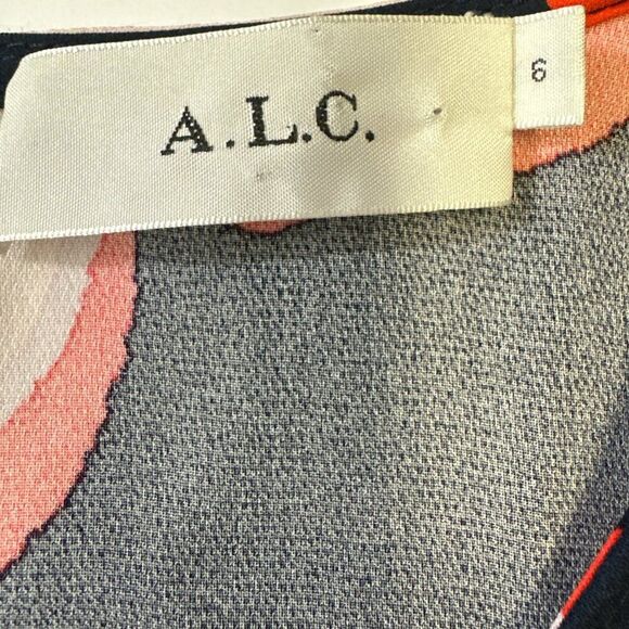 A.L.C. Stella Floral Silk Dress in Midnight Floral Sz 6 Elegant - Picture 10 of 14